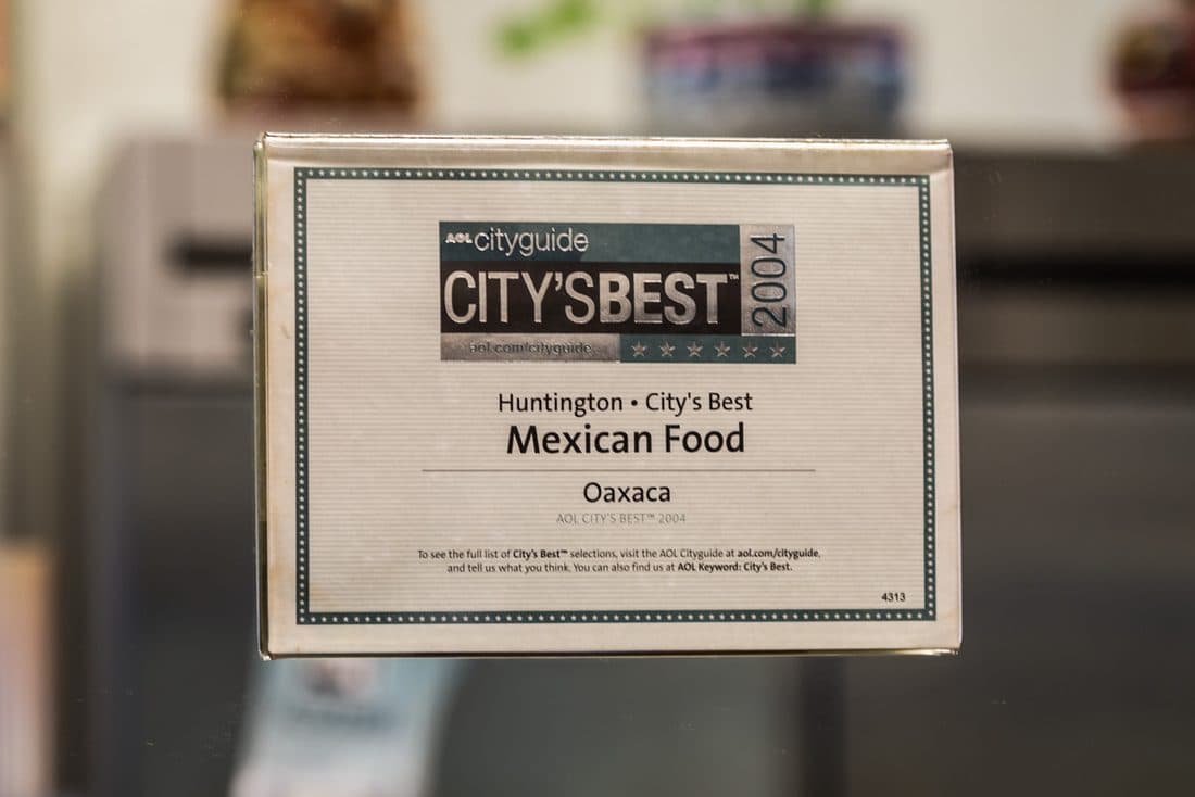 City's Best 2004 award for Mexican food in Huntington