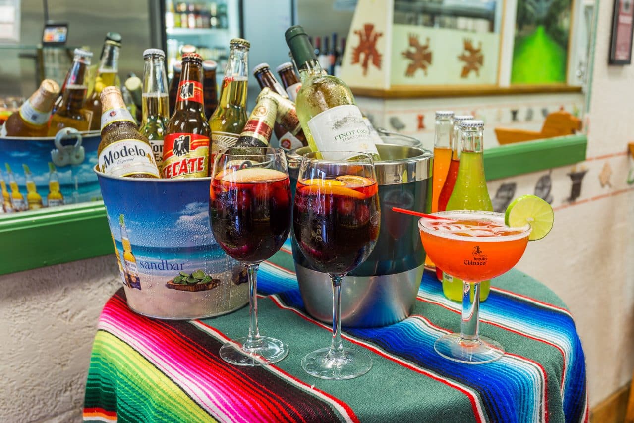 Margaritas and sangria at the bar